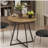 31.5 Inch Round Dining Table, Small Circle Kitchen Table with Metal Black Legs for 2-4 people,Modern Dining Room Table, Brown (only table)