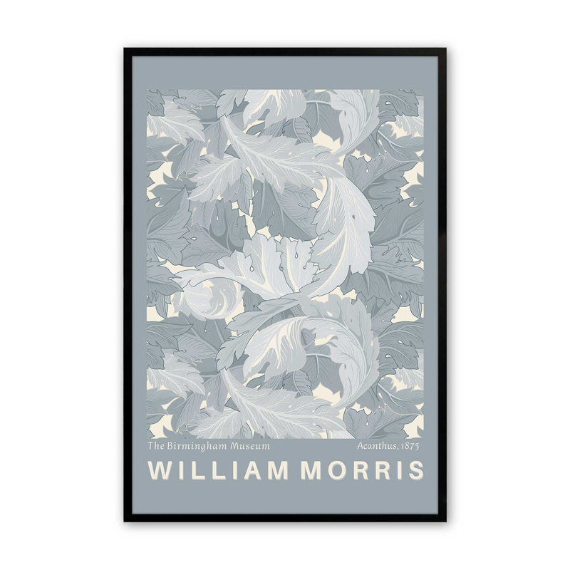 «Grey Acanthus» par William Morris, reproduction, Cadre photo noir simple, H 11 po x l 9 po