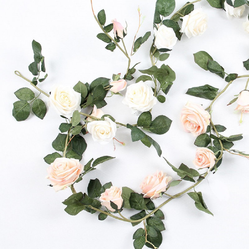 Tiges de roses artificielles australiennes, 5 tiges, blanc