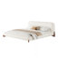 Lit plateforme tapissier avec tête de lit épaisse Boucle, pieds en bois massif, blanc-641353158-641353178