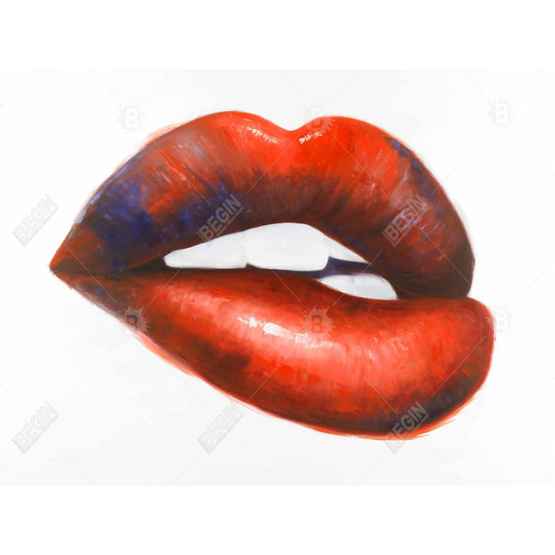 «Beautiful Red Mouth», reproduction d'art sur toile encadrée, H 49,25 po x l 37,25 po