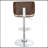 Ecru And Chrome Adjustable Bar Stool