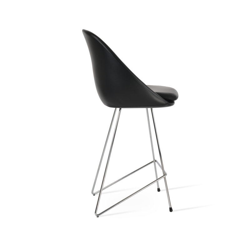 Tabouret de bar et de comptoir Avanos, Tabouret de bar (siège d'une hauteur de 29 po), Rouge d’époque, Chrome