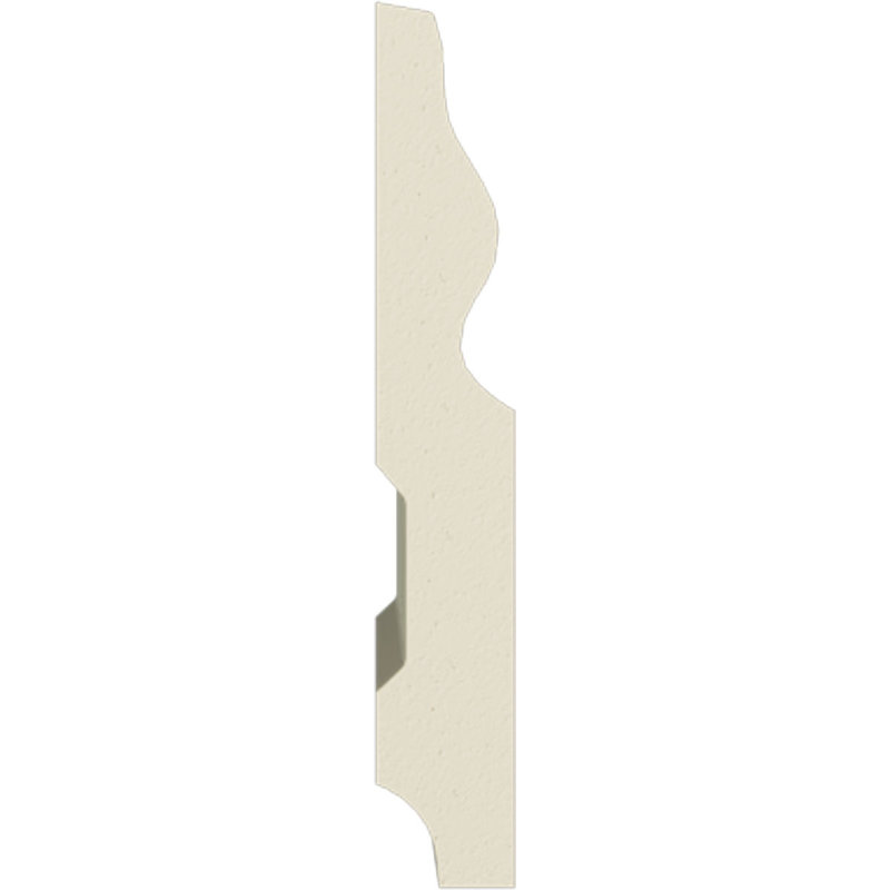 Primed Gray Polyurethane Geometric Baseboard Moulding Sample