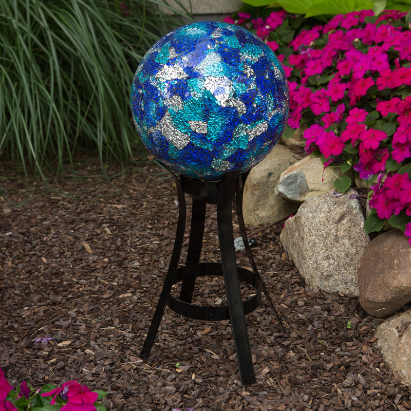 Weather Resistant Metal Abstract Gazing Ball Stand