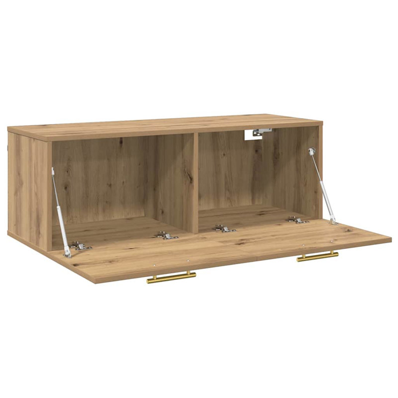 vidaXL Wall Cabinet Wall-mounted Engineered wood Storage Unit Rustic Design, Artisan Oak/Gold