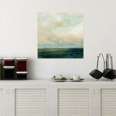 Art de paysage côtier abstrait mer d'émeraude