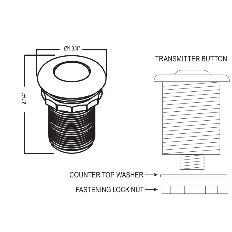 Rohl Waste Disposal Air Switch Button, Polished Nickel