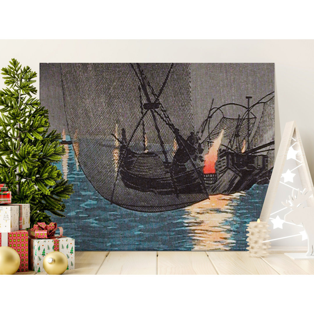 Vintage Japanese Night Fishing Canvas