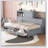 Wooden Daybed With 3 Storage Drawers, Shelf And A Set Of Sockets And USB Ports-500416766-500416767