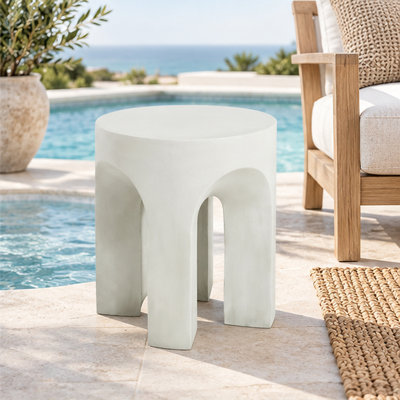 Panella Outdoor Lightweight Concrete Side Table
