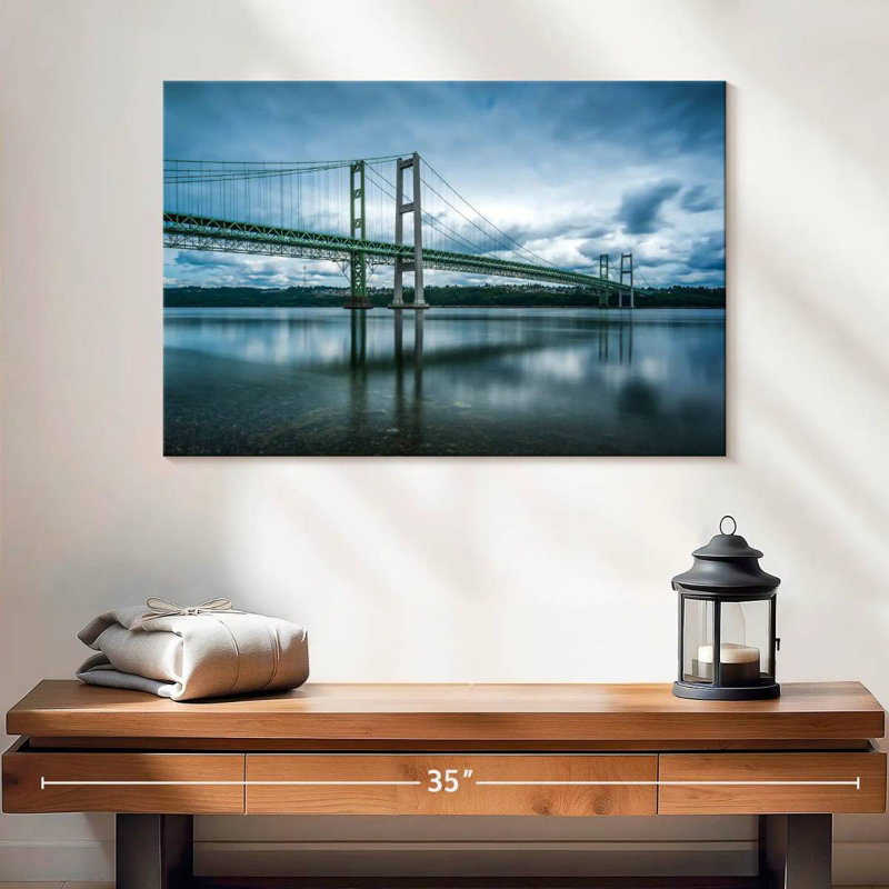 Lilie nuageux, pont Tacoma Narrows, H 16 po x l 24 po