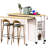 Extendable Kitchen Island With 47.2 X 19.7 Counter, Rubber Wood Table, Storage Cabinets, Type - C And Ports 2 Ac 1 Outlet-1000421089