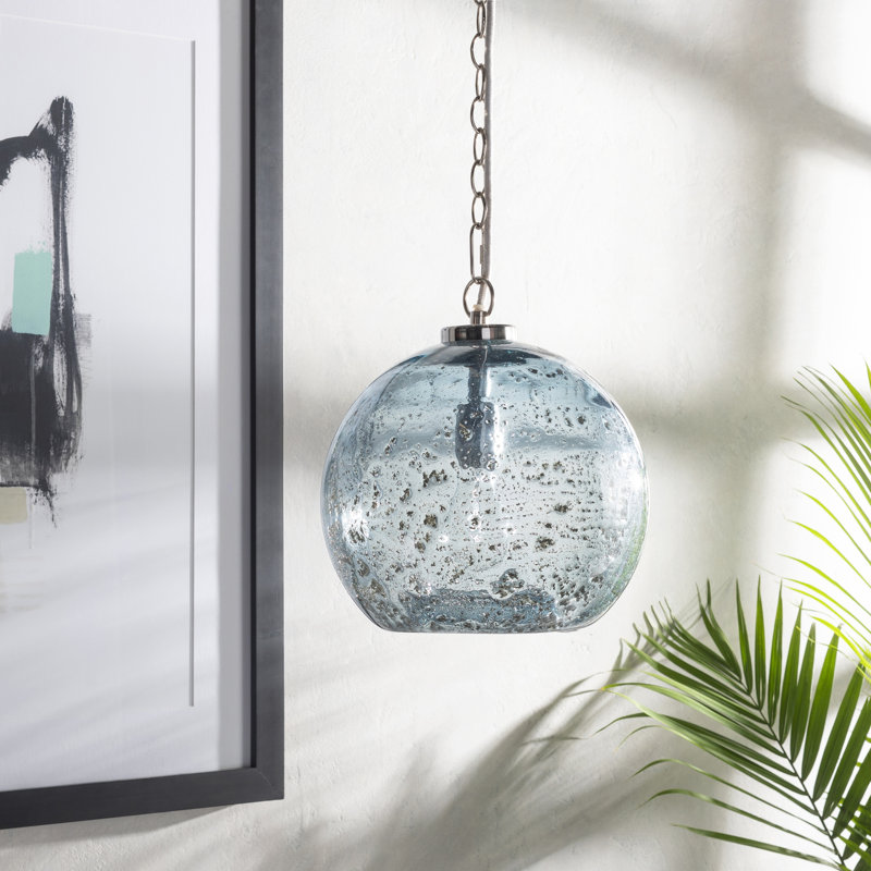 Luminaire suspendu sphère 1 lumière Demartino, Bleu