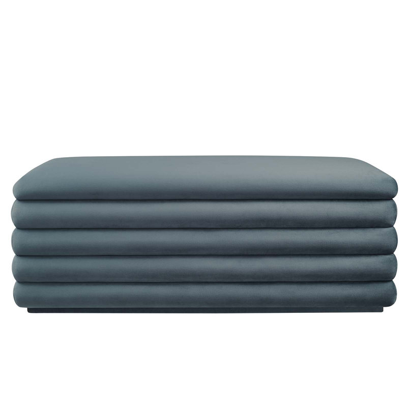 Modway Mezzo Storage Bench, Cadet Blue Performance Velvet