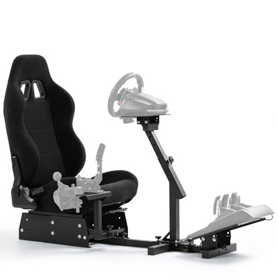 Anman G29 Racing Simulator Cockpit With Black Seat Fit Logitech G920 G923 Xbox, Not Include Steering wheel & Wheels & Pedals and Shifter Handbrake