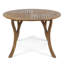 Table de salle à manger ronde en bois d'acacia avec finition en teck, table de patio à lattes résistante aux intempéries pour une utilisation extérieure et intérieure