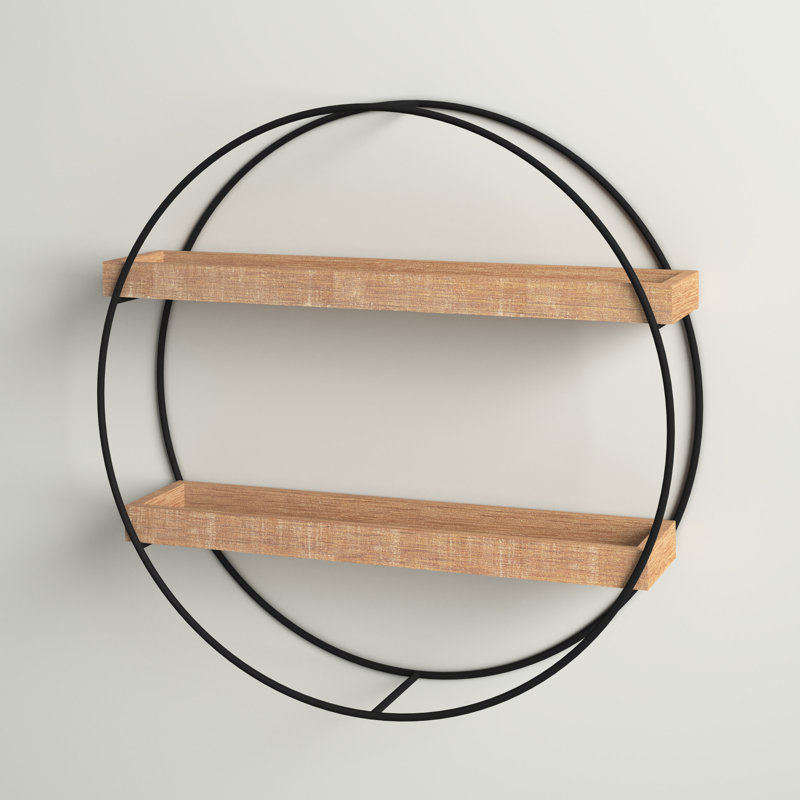 Kirtland 2 Piece Circle Industrial Pipe Shelves