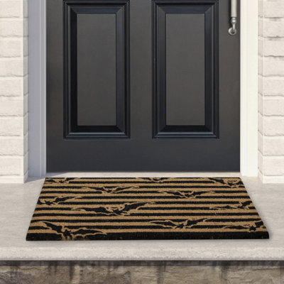 Natural Coir Flying Bats Halloween Doormat 18" x 30"