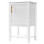 Meuble-lavabo de 20 po avec lavabo et porte d'armoire à fermeture douce, support de rangement, tablette ouverte et plateau en céramique
