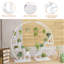Support à plante en métal demi-lune à 5 niveaux - étagère à fleurs intérieure / extérieure avec 4 crochets suspendus - support de pot d'angle peu encombrant pour la maison, blanc