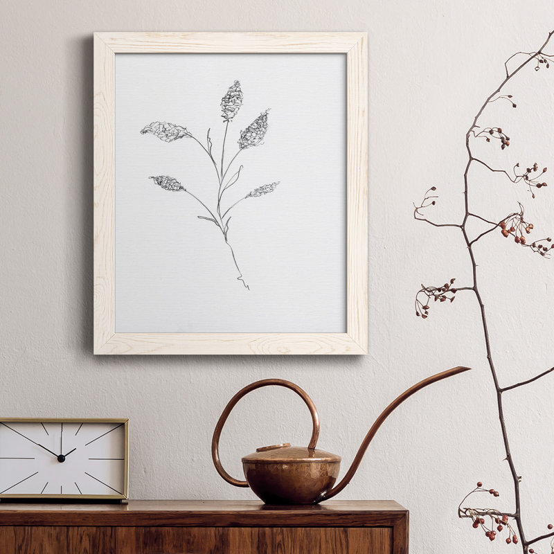 Floral S Croquis II - reproduction de cadre photo sur papier, H 20 po x l 17 po x P 1,5 po, Papier blanc