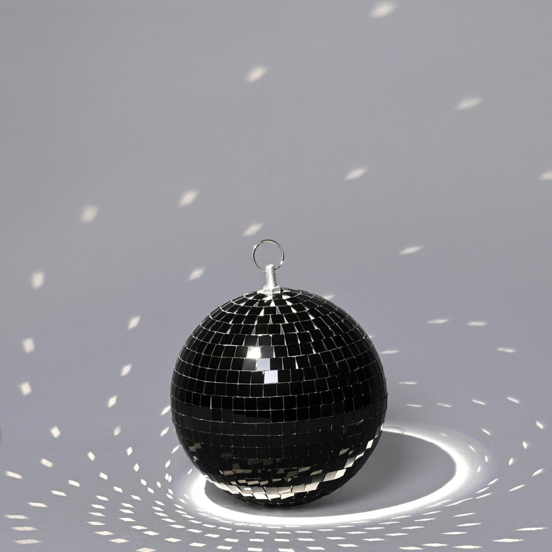 Yescom 4PCS 7" Small Disco Ball Mirror Mini Hanging Decor for 70s 80s Party Events Wedding DJ Dance Club Stage Lighting Black