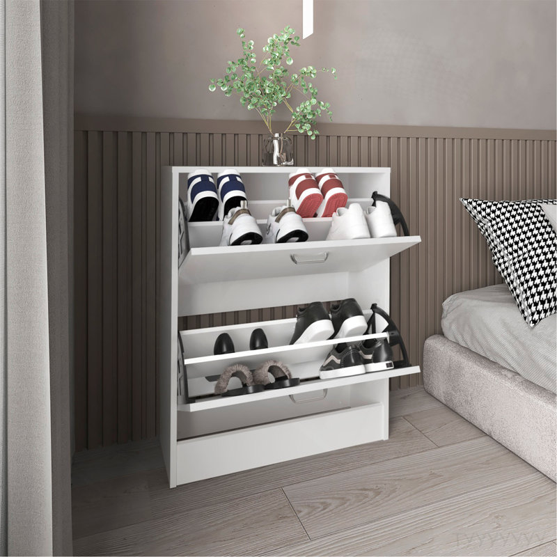 Range-chaussures, 2 portes, blanc