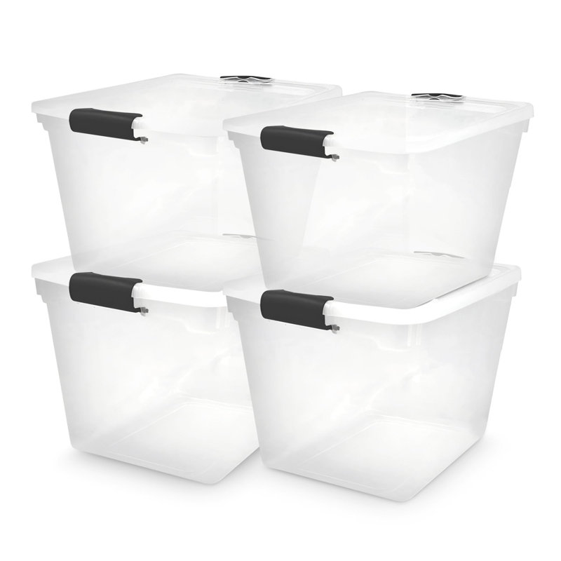 Ensemble de bacs de rangement en plastique, Gris