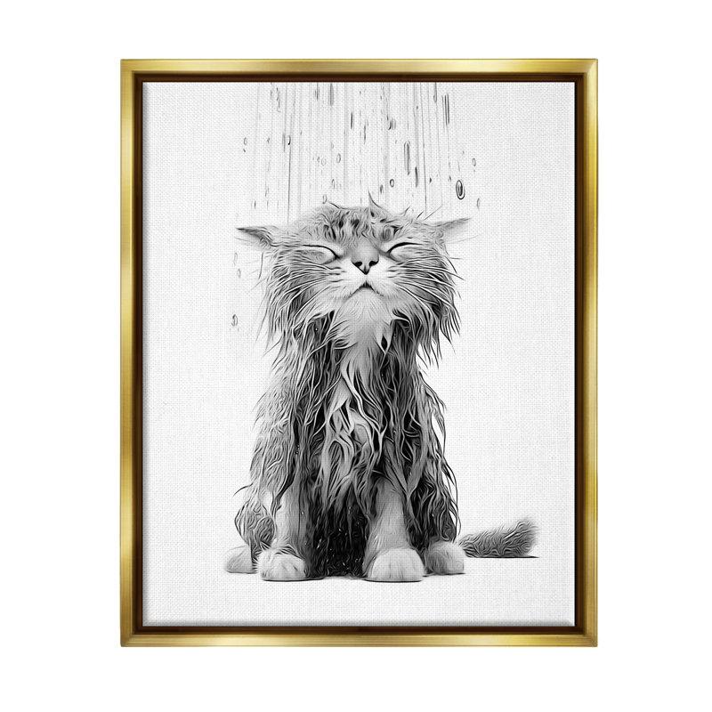 Chaton pour salle de bain, H 21 po x l 17 po x P 1,7 po, Cadre flottant métallique doré