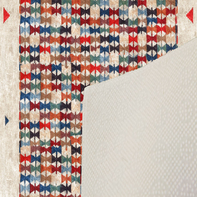 Stylish Woven Carpet, 4 x 6 Feet, 100% Polyester | Antibacterial, 3D Digital Printing, Non-Slip PVC Felt Dot Underside | Machine Washable, 0.4 in Pile Height, Perfect for Living Room & Bedroom Decor
