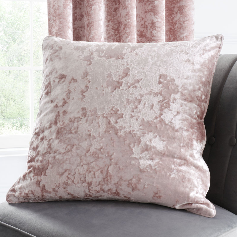 Crushed Velvet Cushion, Square 55cm, Blush