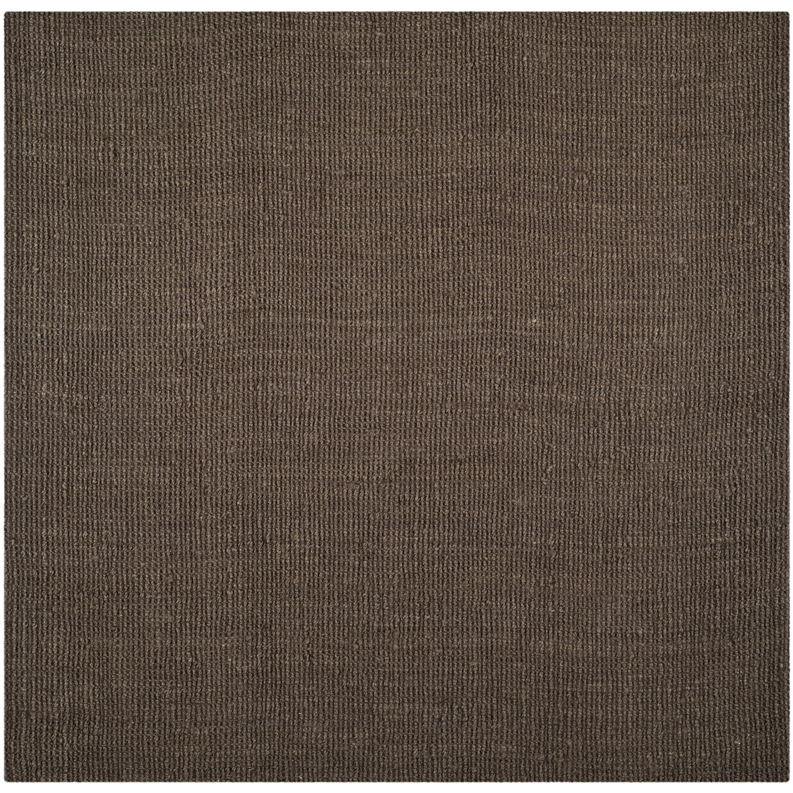 Auckland Handwoven Flatweave Jute/Sisal Brown Area Rug, Square 6'