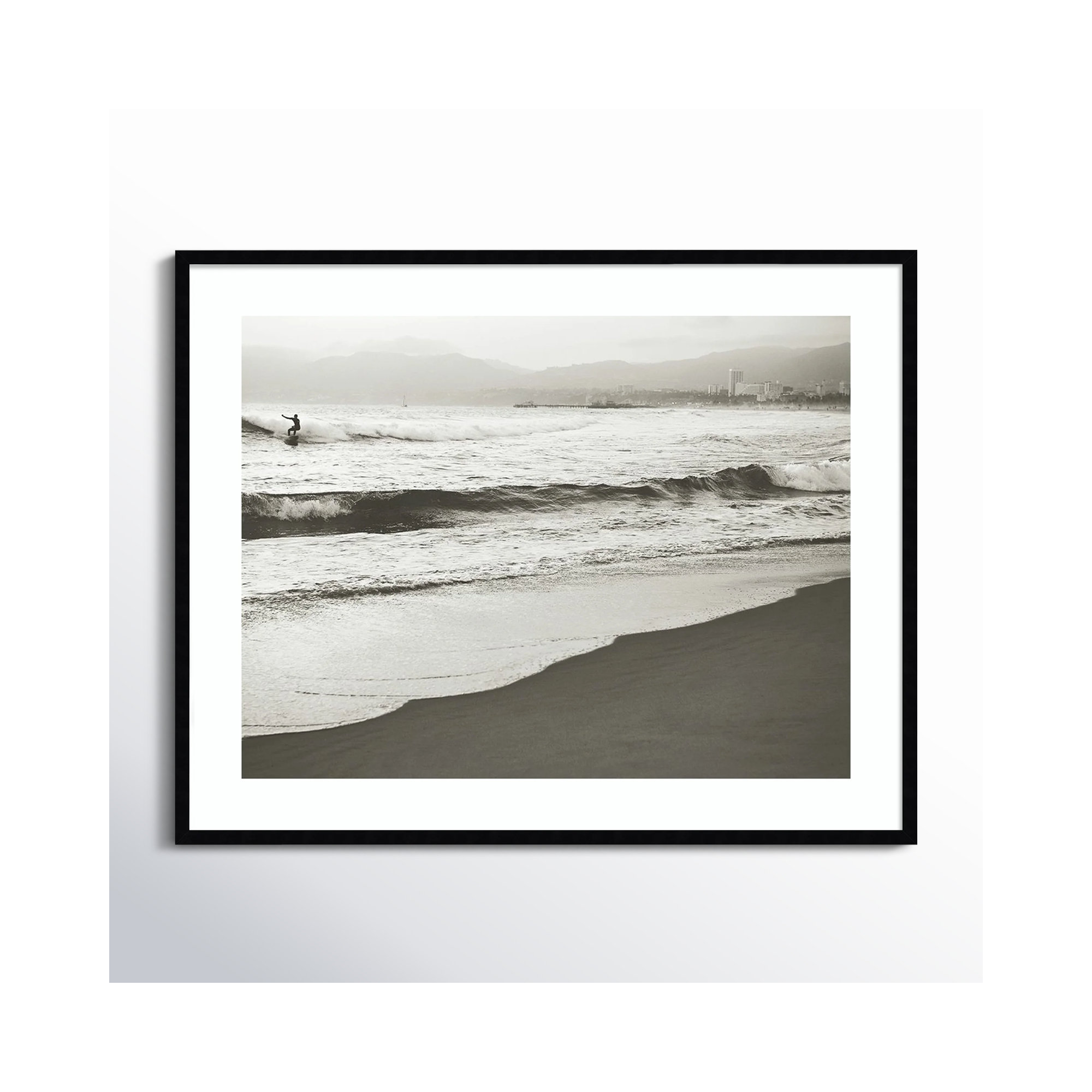 BW Surfer No. 1 by Myan Soffia, 33" H x 41" W, Black Framed