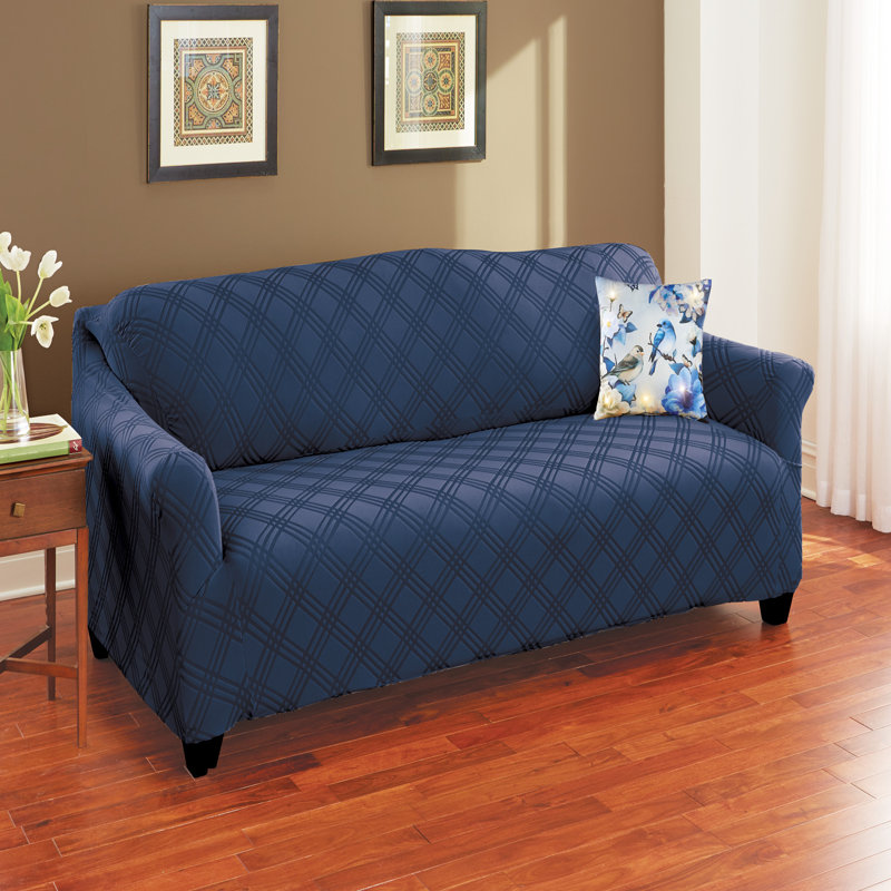 Housse pour causeuse extensible Double Diamond, Bleu marine