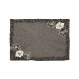 White Flower Hematite Placemat