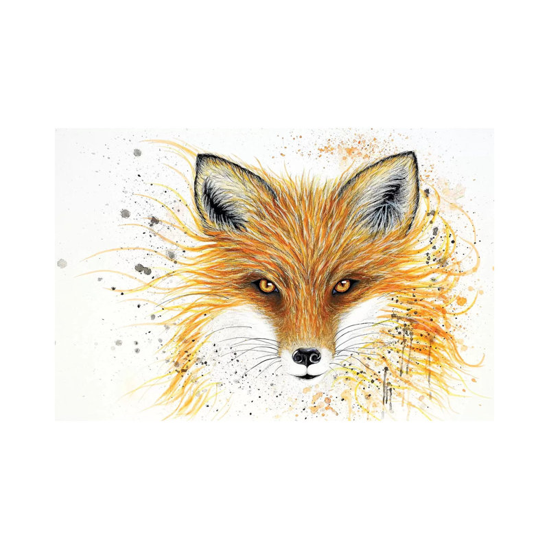 Fox Fire by Michelle Faber - Wrapped Canvas Painting, 20.32 cm H x 30.48 cm W
