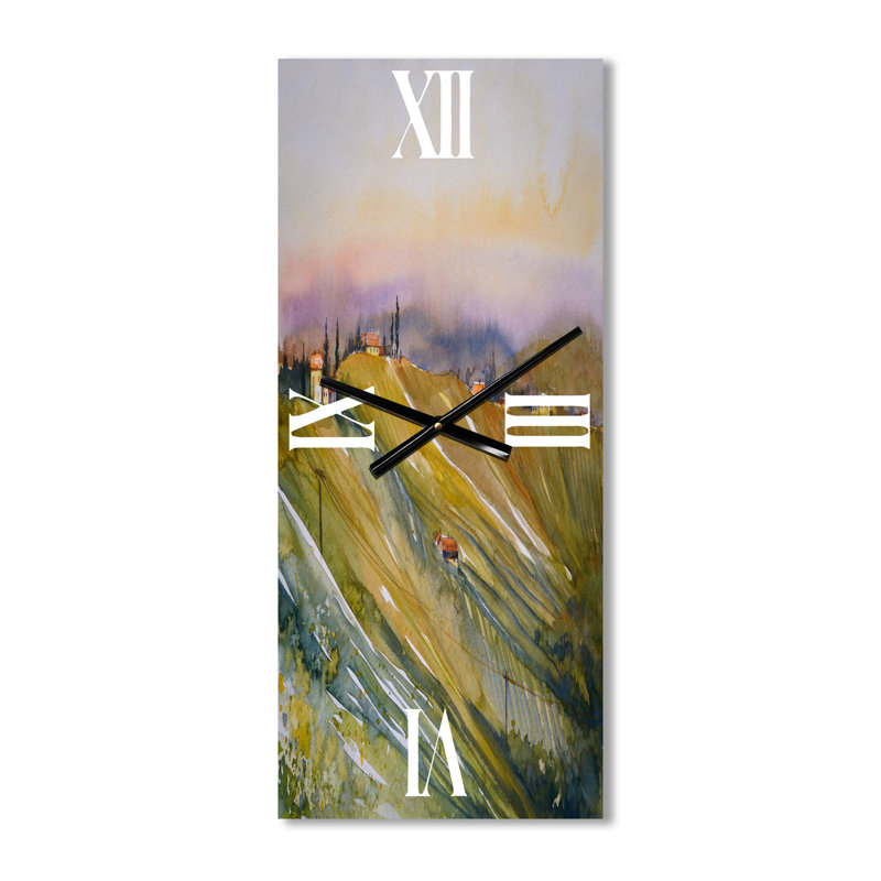 Horloge murale Vineyard At Dawn en Toscane, Italie, Grand