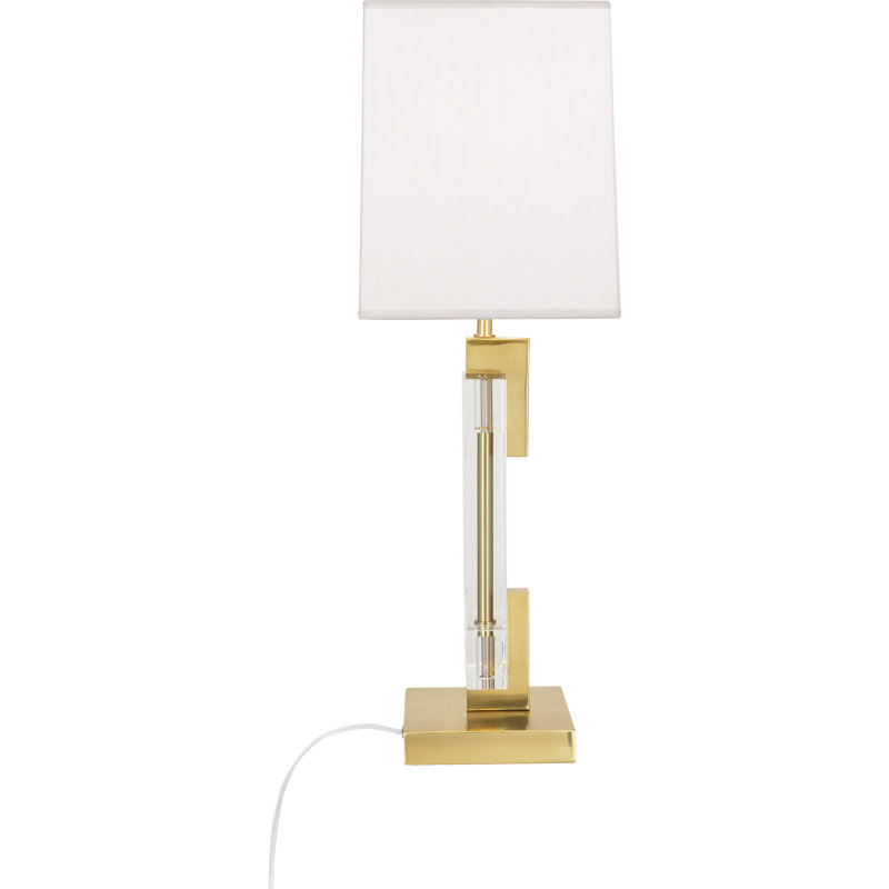 Lampe de table Lincoln, Laiton / transparent, Perle Dupioni
