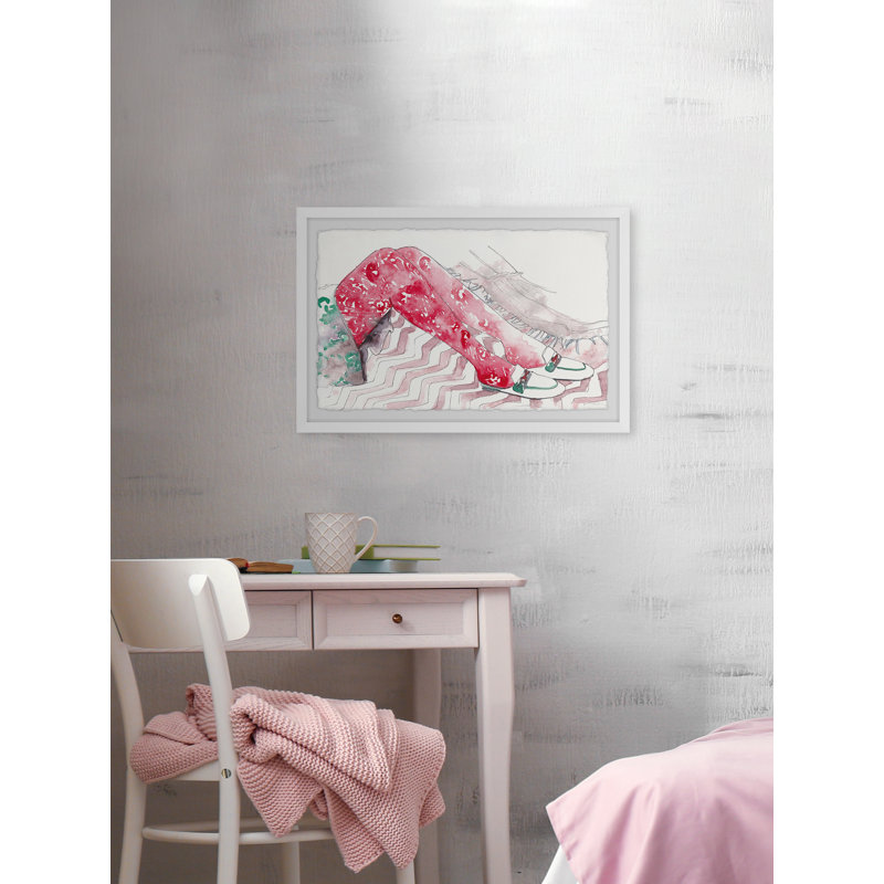 Red Leggings by Parvez Taj - Single Picture Frame Painting, 45 cm H x 38 cm W