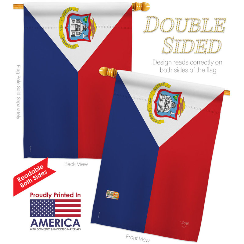 Double Sided 40'' H x 28'' W Polyester Flag Set