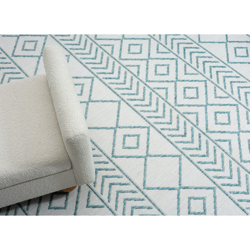 Newlyn Geometric Indoor / Outdoor Area Rug, Rectangle 80 x 150cm