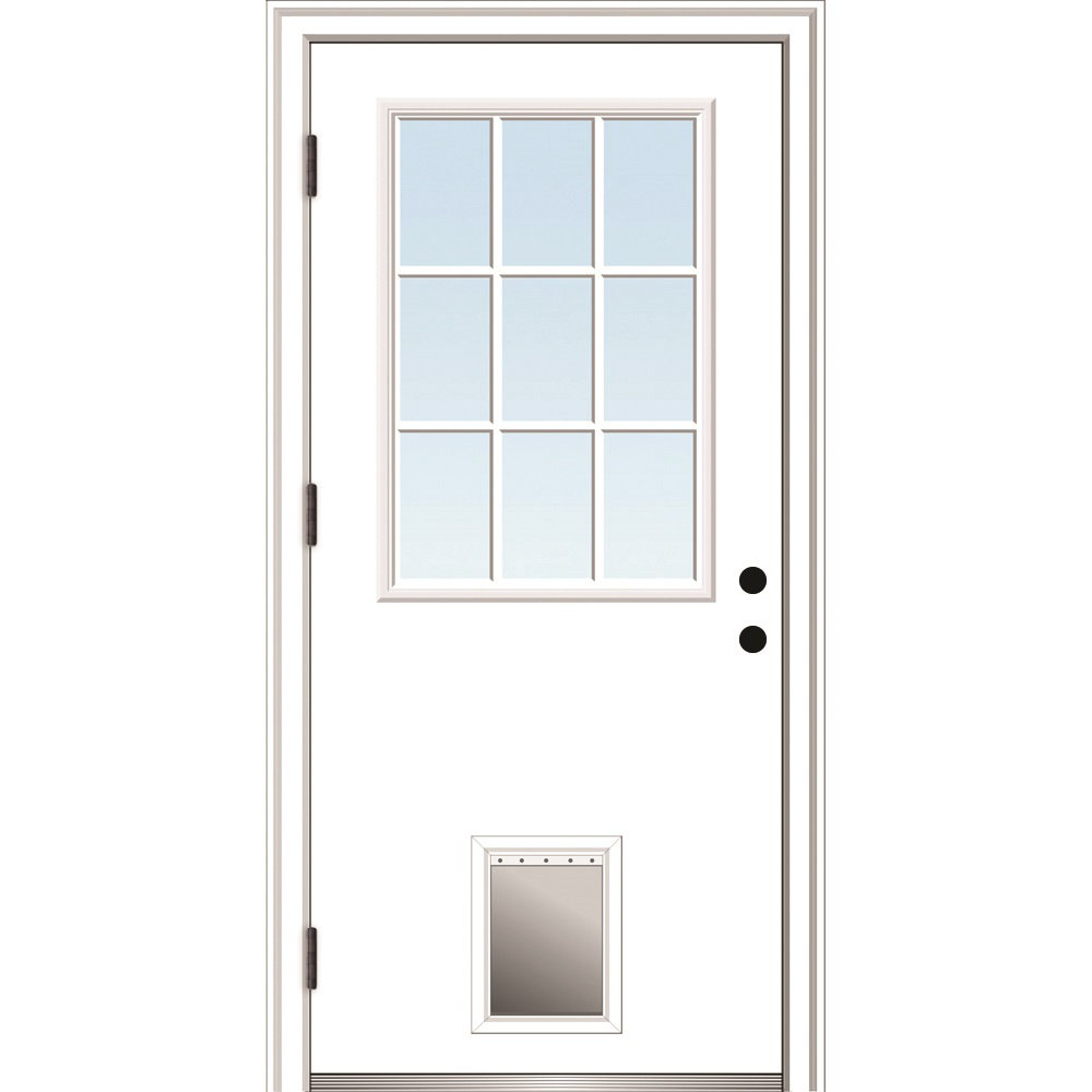 Clear Glass 80'' Flush Fiberglass Front Entry Doors MMI DOOR Door 