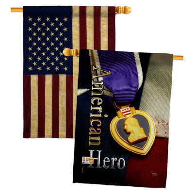 Double Sided 40'' H x 28'' W Polyester Independence Day House Flag