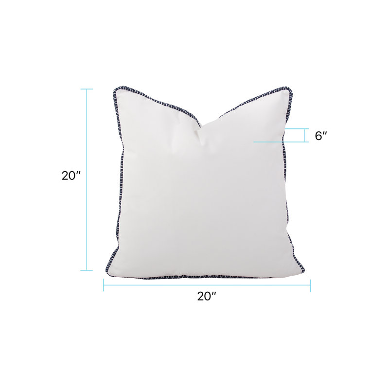 Delijah Square Indoor/Outdoor Pillow Cover & Insert, Seascape Natural, 20" x 20"