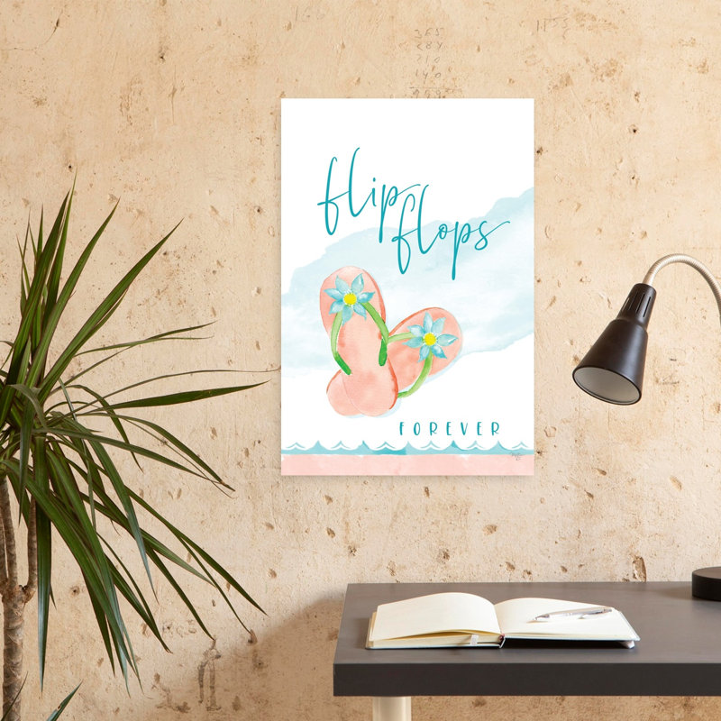 Flip Flops Forever Coastal Summer Art, H 24 po x l 16 po