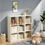 Bibliothèque robuste avec rangement, tablette moderne en métal blanc à 9 cubes pour la maison