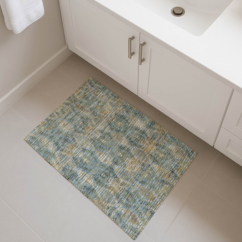 Machine Washable Indoor/Outdoor Chantille ACN2640 Lattice Rug, 1'8" x 2'6", Basil