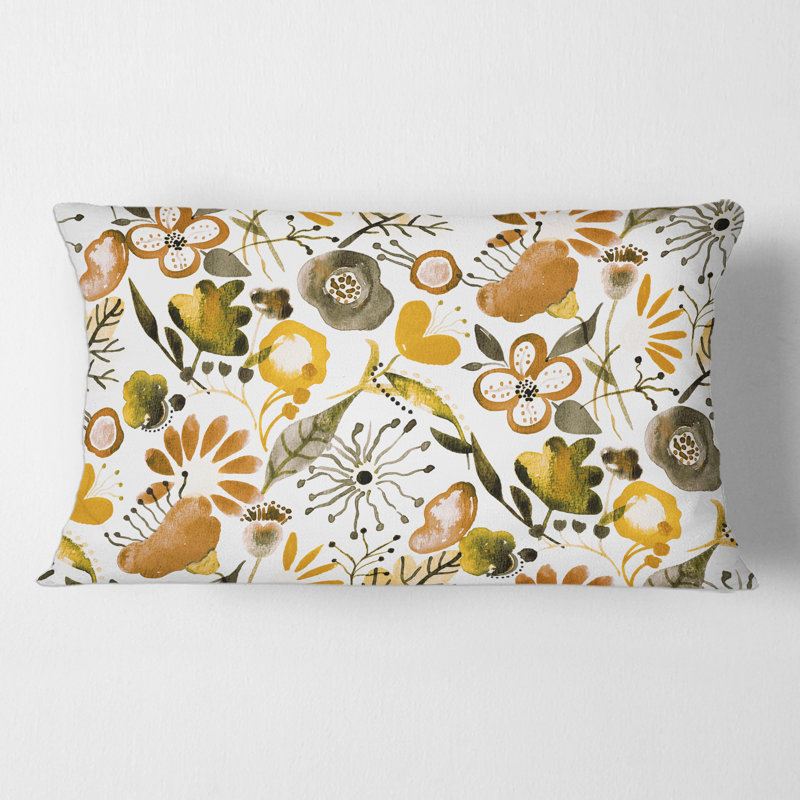 Housse et insert de coussin rectangulaire Vibrant Abundance of Wildflowers I