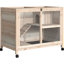 Chenil en bois imperméable avec roulettes - Compact, naturel, pour cage naturelle imperméable, Rabbit's Pleasure
